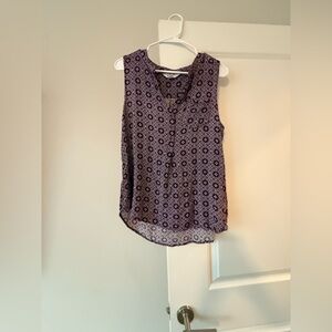 Market & Spruce Sleeveless Purple Printed Blouse